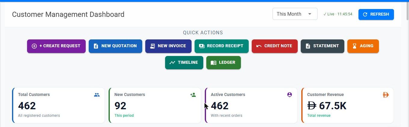 Customer management — quotations, invoices, receipts and statements in one click